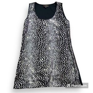 CANDY COUTURE cute animal print sequined tank top size XL
